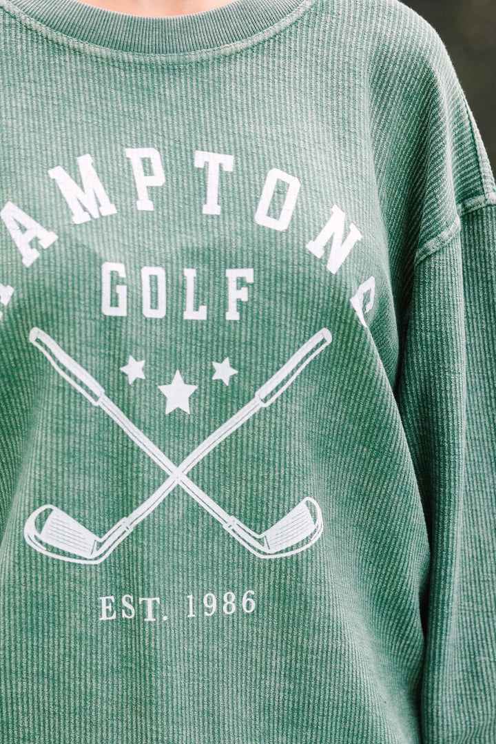 Hamptons Golf Green Corded Graphic Sweatshirt