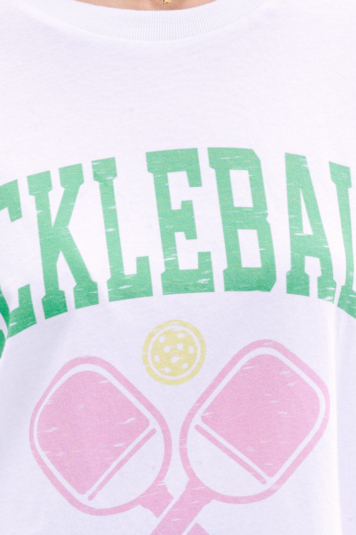 The Pickleball Club White Graphic Tee