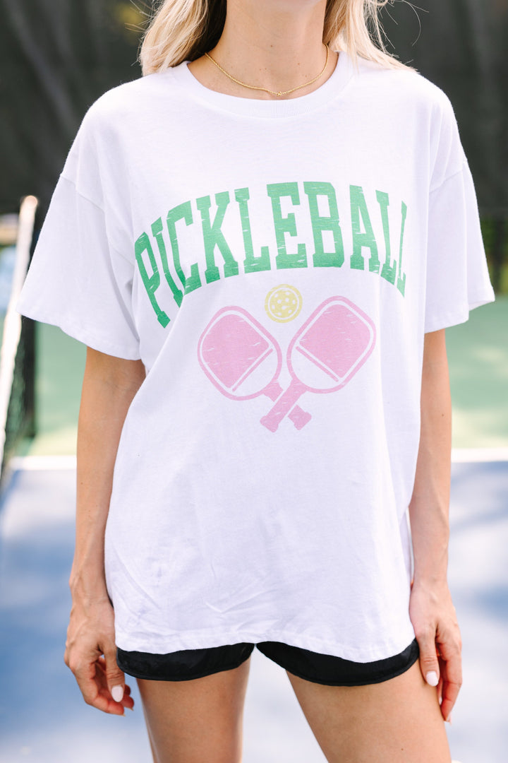 The Pickleball Club White Graphic Tee