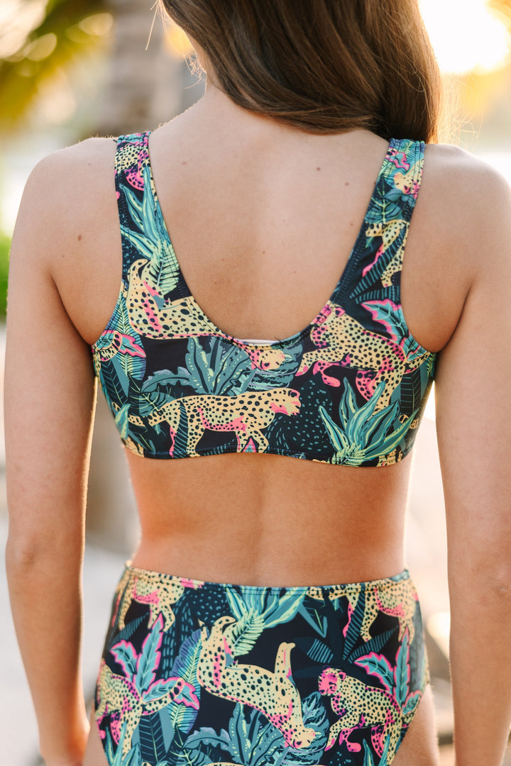Wild Ways Black Tiger Bikini Top