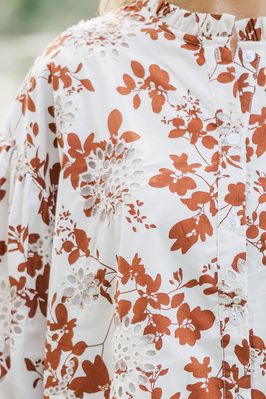 Take Your Turn Rust Orange Textured Blouse
