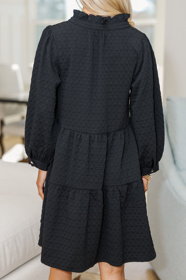 NURSING COLLECTION: All Up To You Black Textured Dress