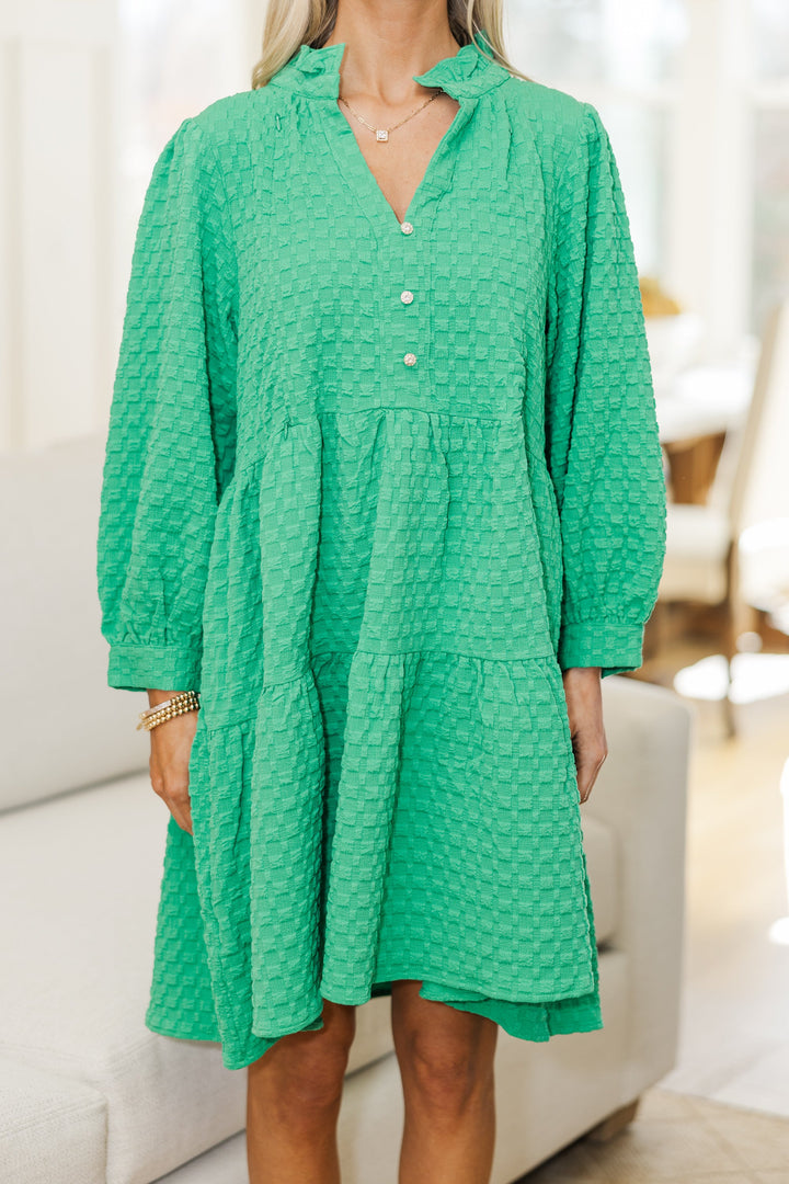 NURSING COLLECTION: All Up To You Green Textured Dress