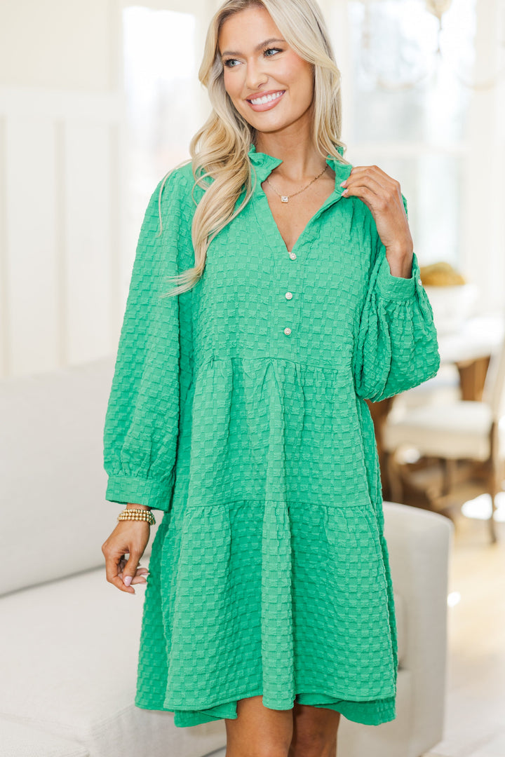 NURSING COLLECTION: All Up To You Green Textured Dress