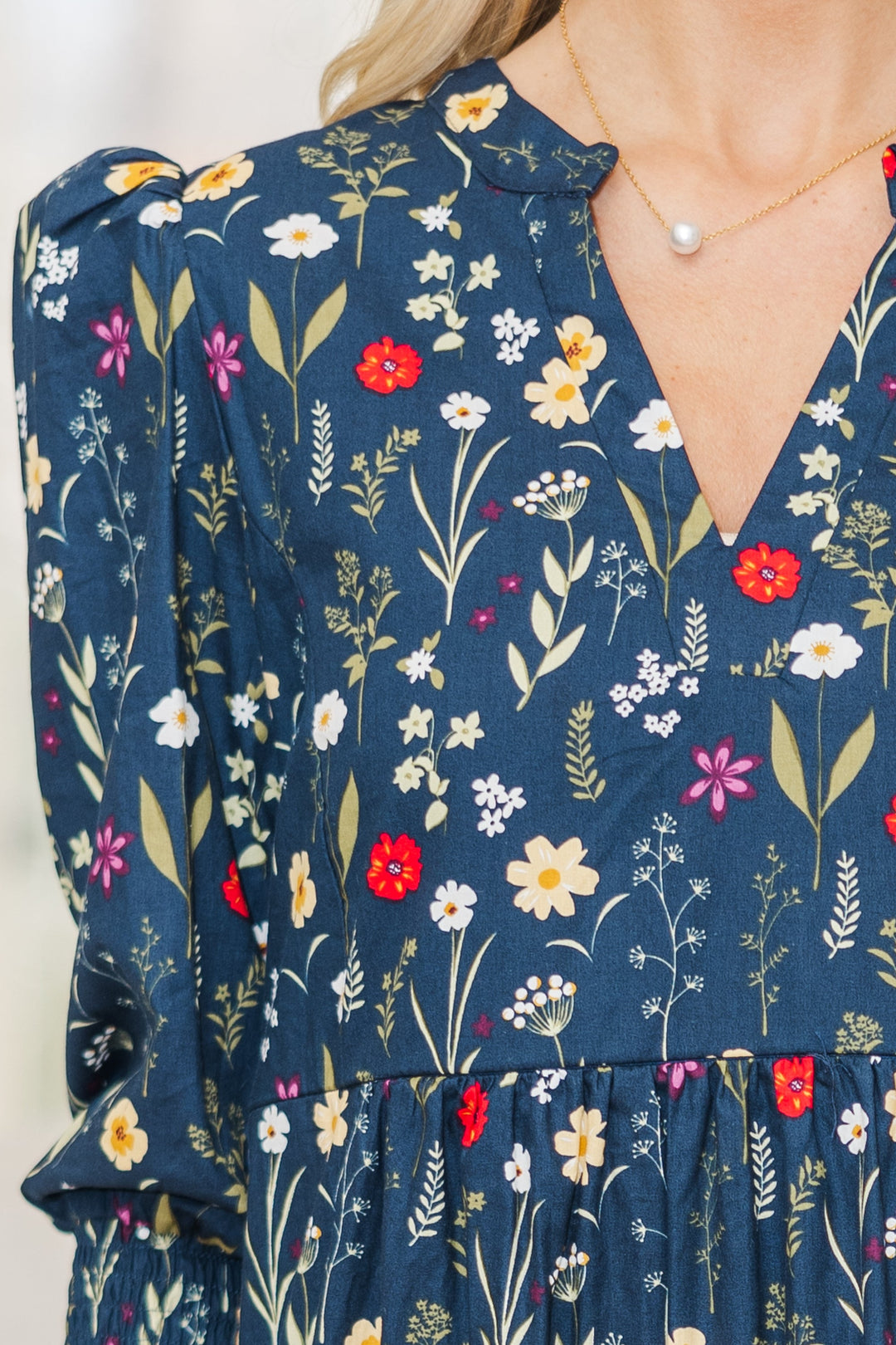 NURSING COLLECTION: What A Surprise Navy Floral Midi Dress