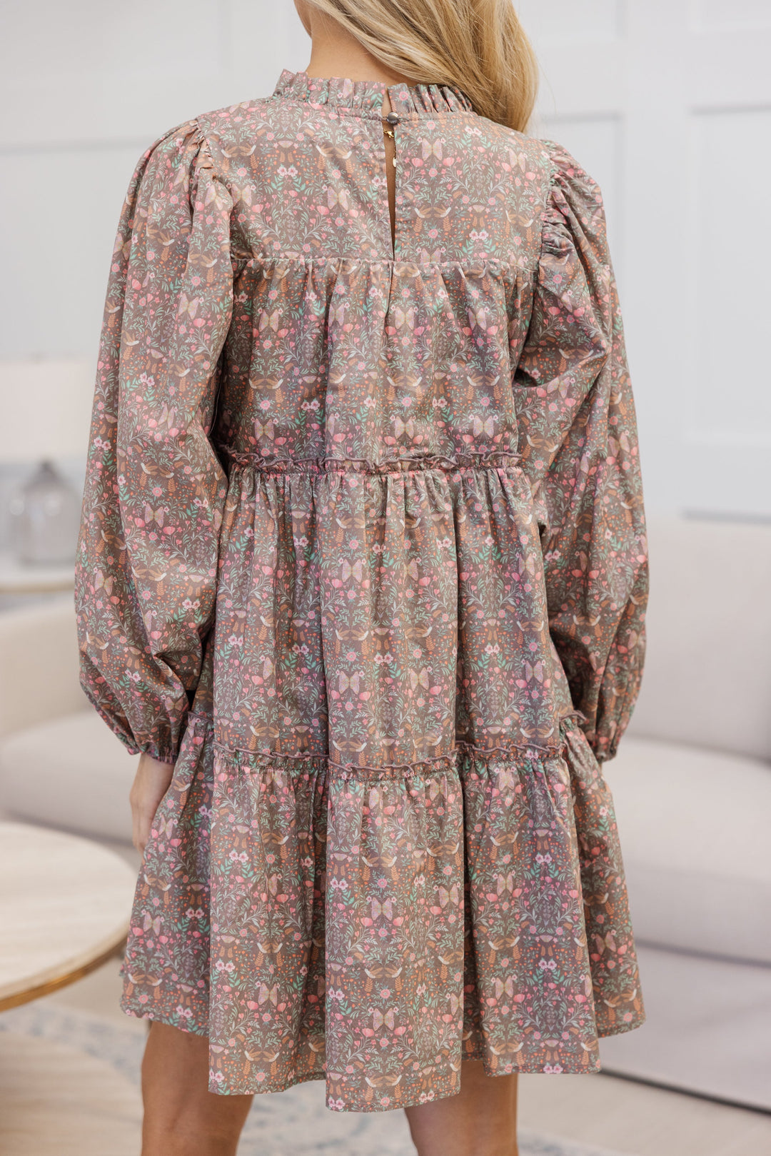 NURSING COLLECTION: Be Your Best Brown Ditsy Floral Babydoll Dress