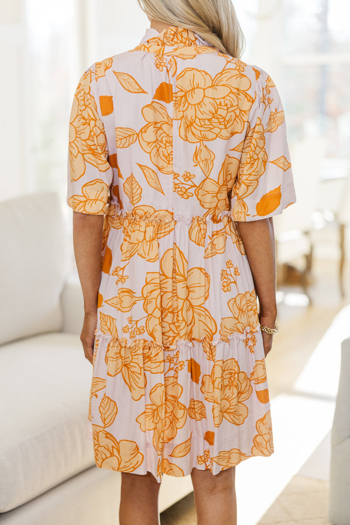NURSING COLLECTION: Feeling Your Best Mustard Yellow Floral Dress