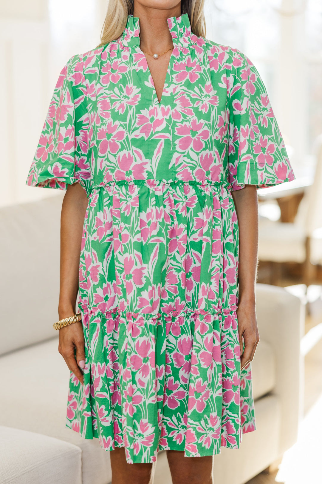 NURSING COLLECTION: Feeling Your Best Green Floral Dress