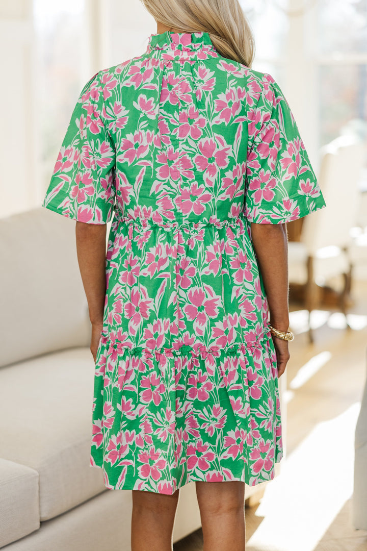 NURSING COLLECTION: Feeling Your Best Green Floral Dress