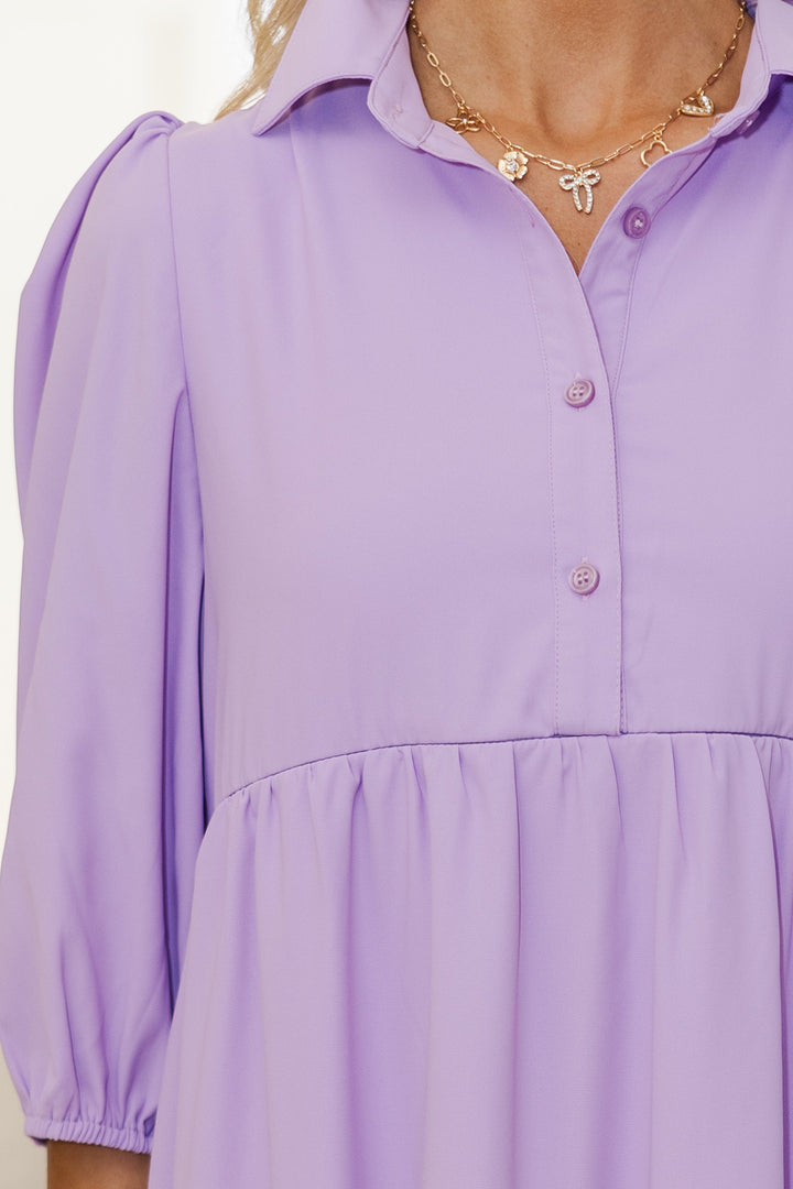 NURSING COLLECTION: Love Found Lavender Tiered Midi Dress