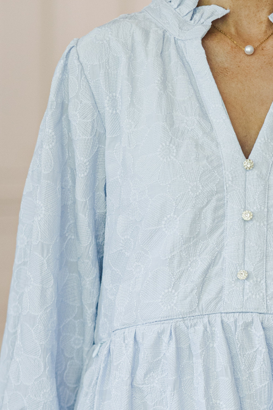 NURSING COLLECTION: All Up To You Light Blue Textured Dress