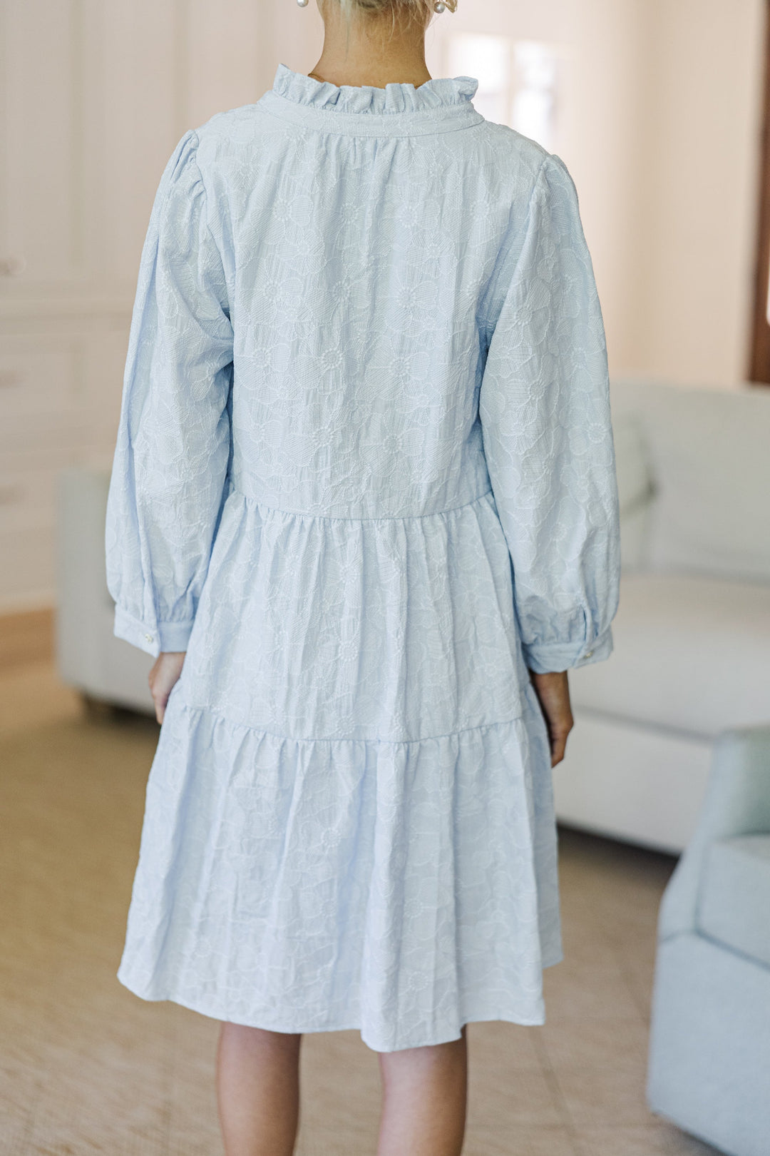 NURSING COLLECTION: All Up To You Light Blue Textured Dress