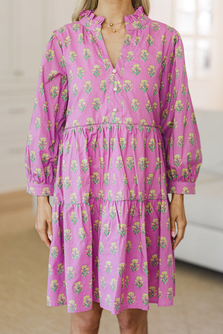 NURSING COLLECTION: All Up To You Pink Medallion Dress