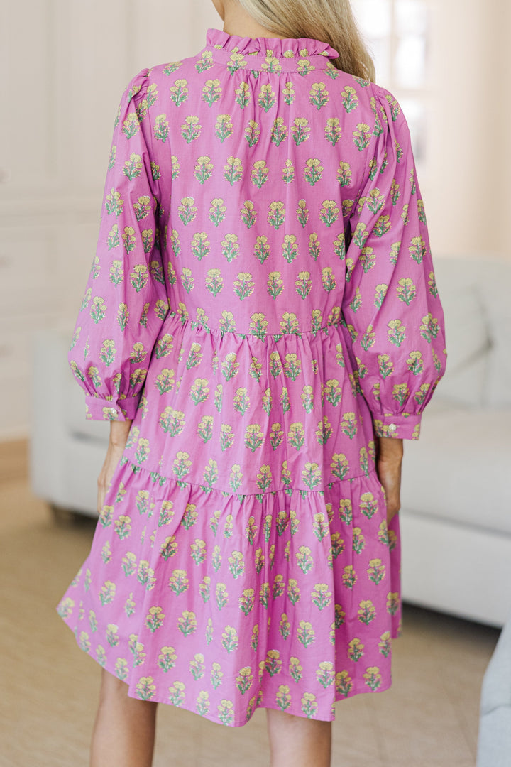 NURSING COLLECTION: All Up To You Pink Medallion Dress