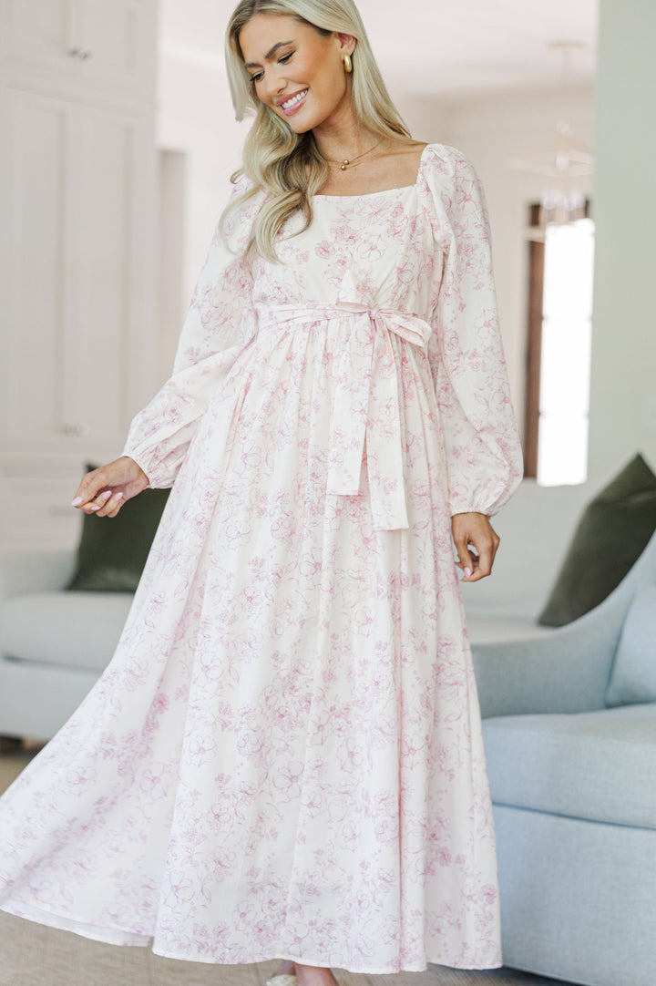 NURSING COLLECTION: Feeling Oh So Sweet Pink Toile Midi Dress