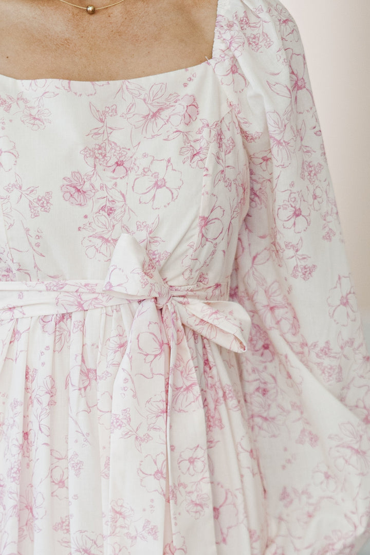 NURSING COLLECTION: Feeling Oh So Sweet Pink Toile Midi Dress