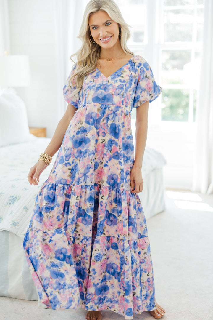 NURSING COLLECTION: Falling In Love Purple Watercolor Maxi Dress