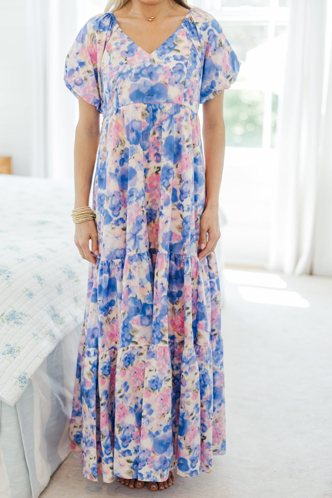 NURSING COLLECTION: Falling In Love Purple Watercolor Maxi Dress