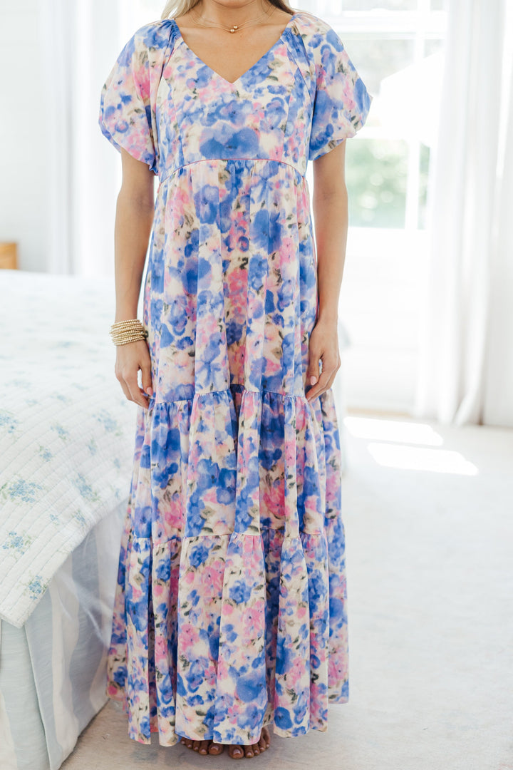 NURSING COLLECTION: Falling In Love Purple Watercolor Maxi Dress