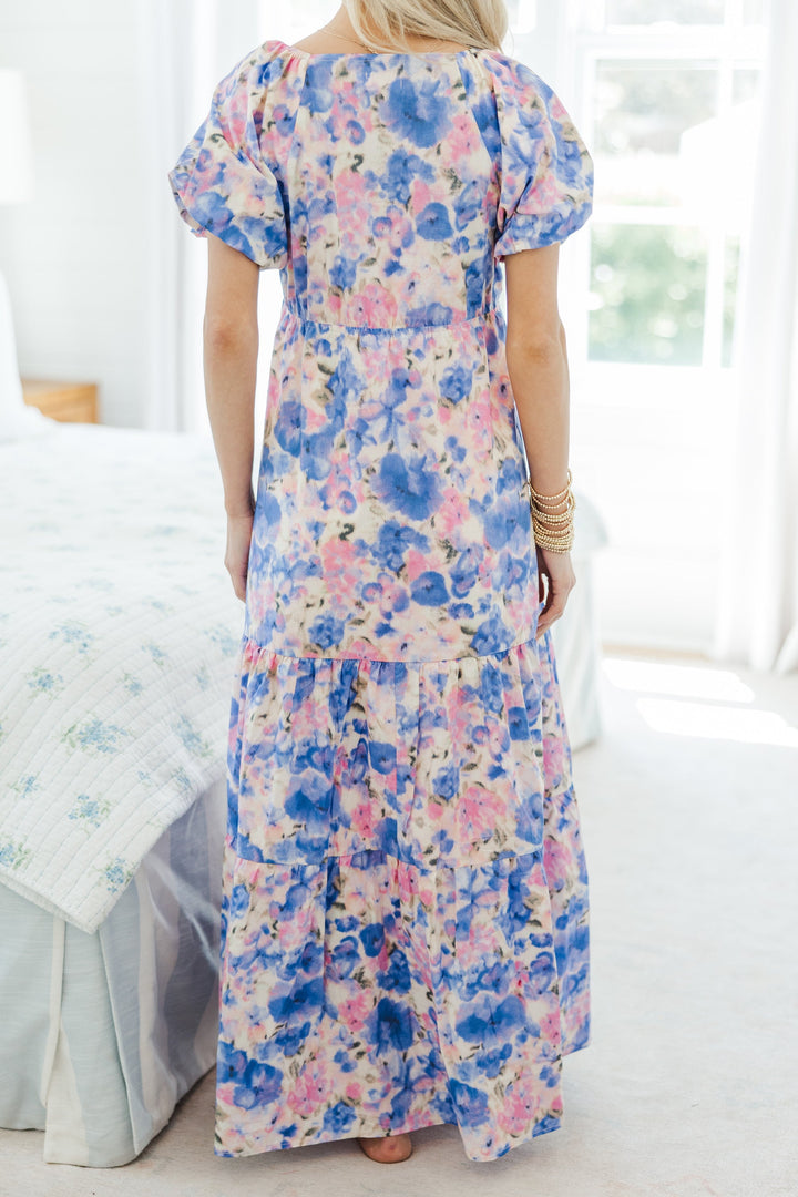 NURSING COLLECTION: Falling In Love Purple Watercolor Maxi Dress