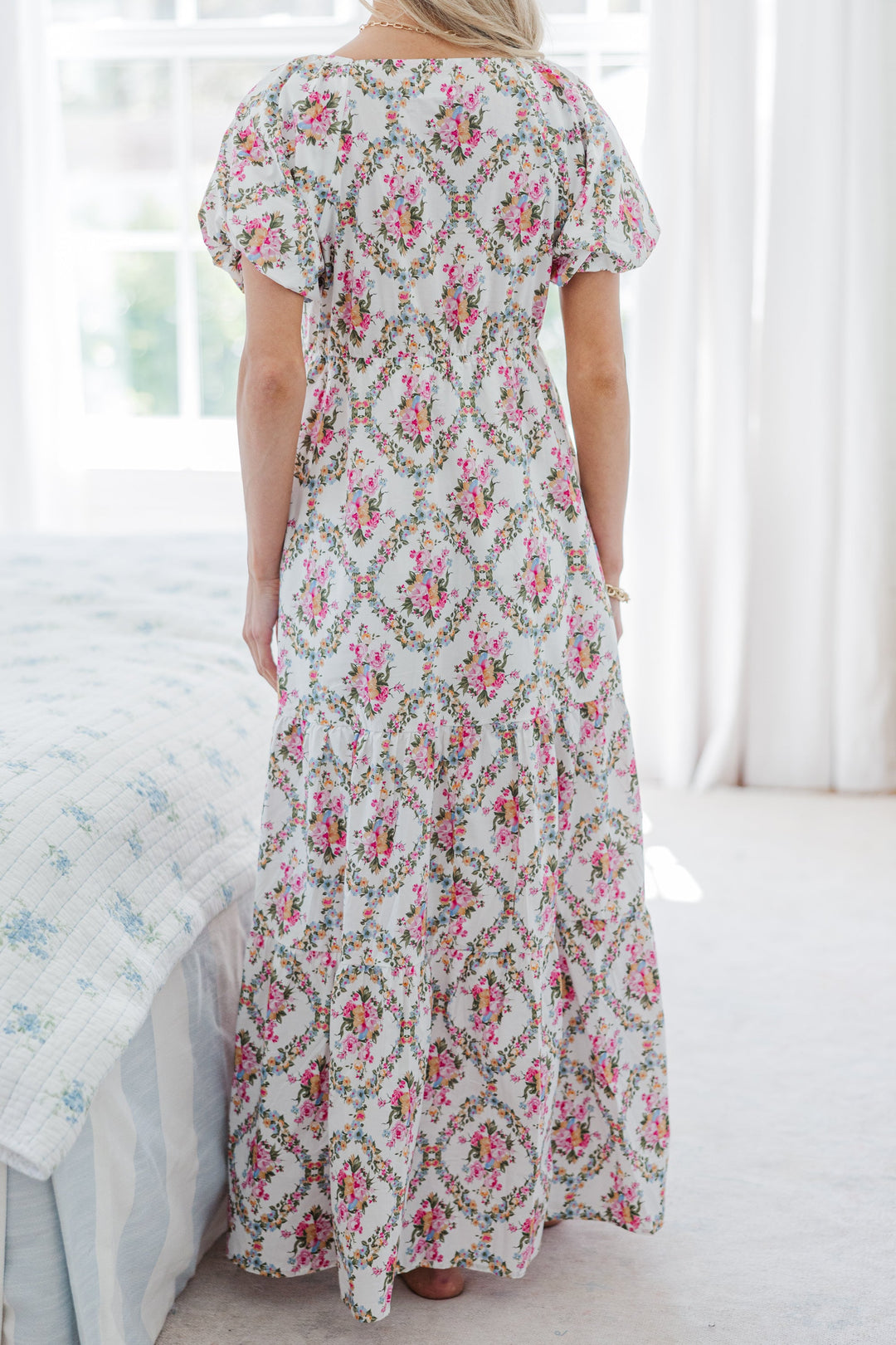 NURSING COLLECTION: Falling In Love Cream Floral Maxi Dress