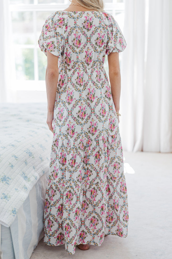NURSING COLLECTION: Falling In Love Cream Floral Maxi Dress