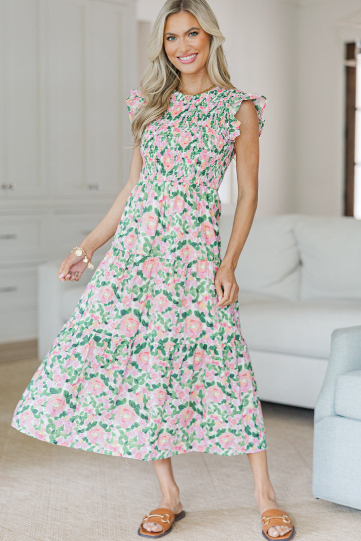 NURSING COLLECTION: Learn From The Best Pink Floral Smocked Dress