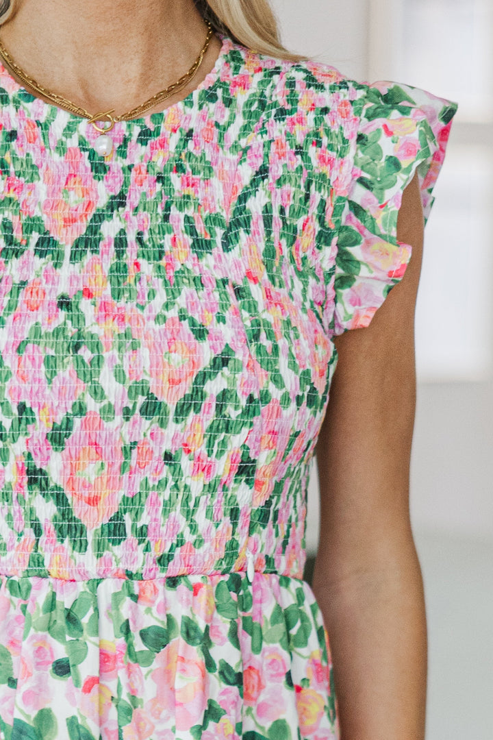 NURSING COLLECTION: Learn From The Best Pink Floral Smocked Dress