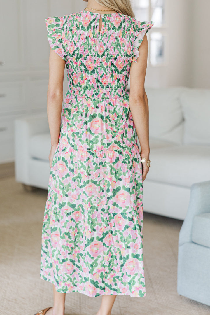 NURSING COLLECTION: Learn From The Best Pink Floral Smocked Dress