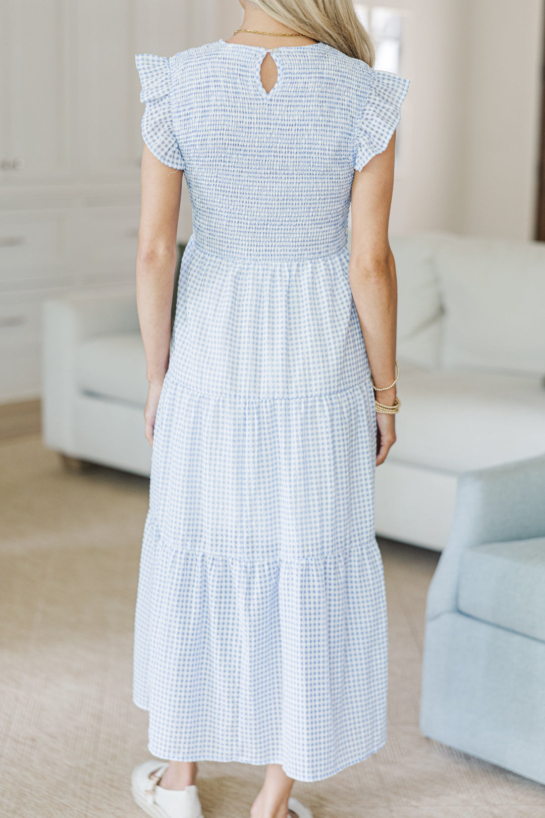 NURSING COLLECTION: Learn From The Best Light Blue Gingham Smocked Dress