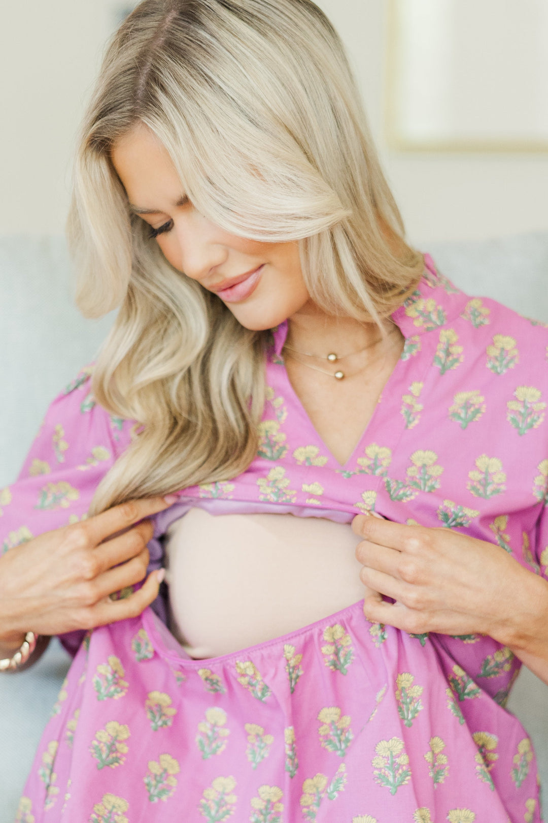 NURSING COLLECTION: When You Know Pink Medallion Dress