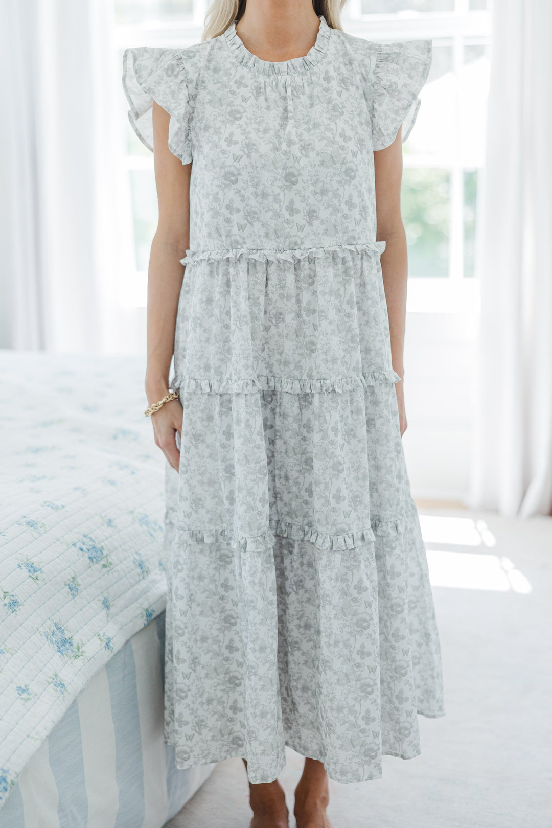 NURSING COLLECTION: Check This Out Taupe Midi Dress