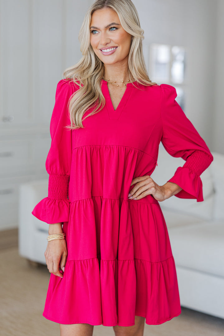 NURSING COLLECTION: In Your Happy Place Fuchsia Dress