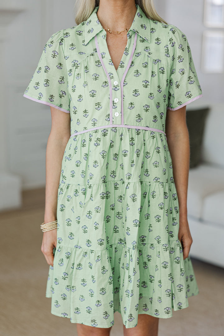 NURSING COLLECTION: You're The One Sage Floral Medallion Dress
