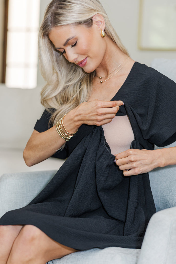 NURSING COLLECTION: Full Of Joy Black Dress