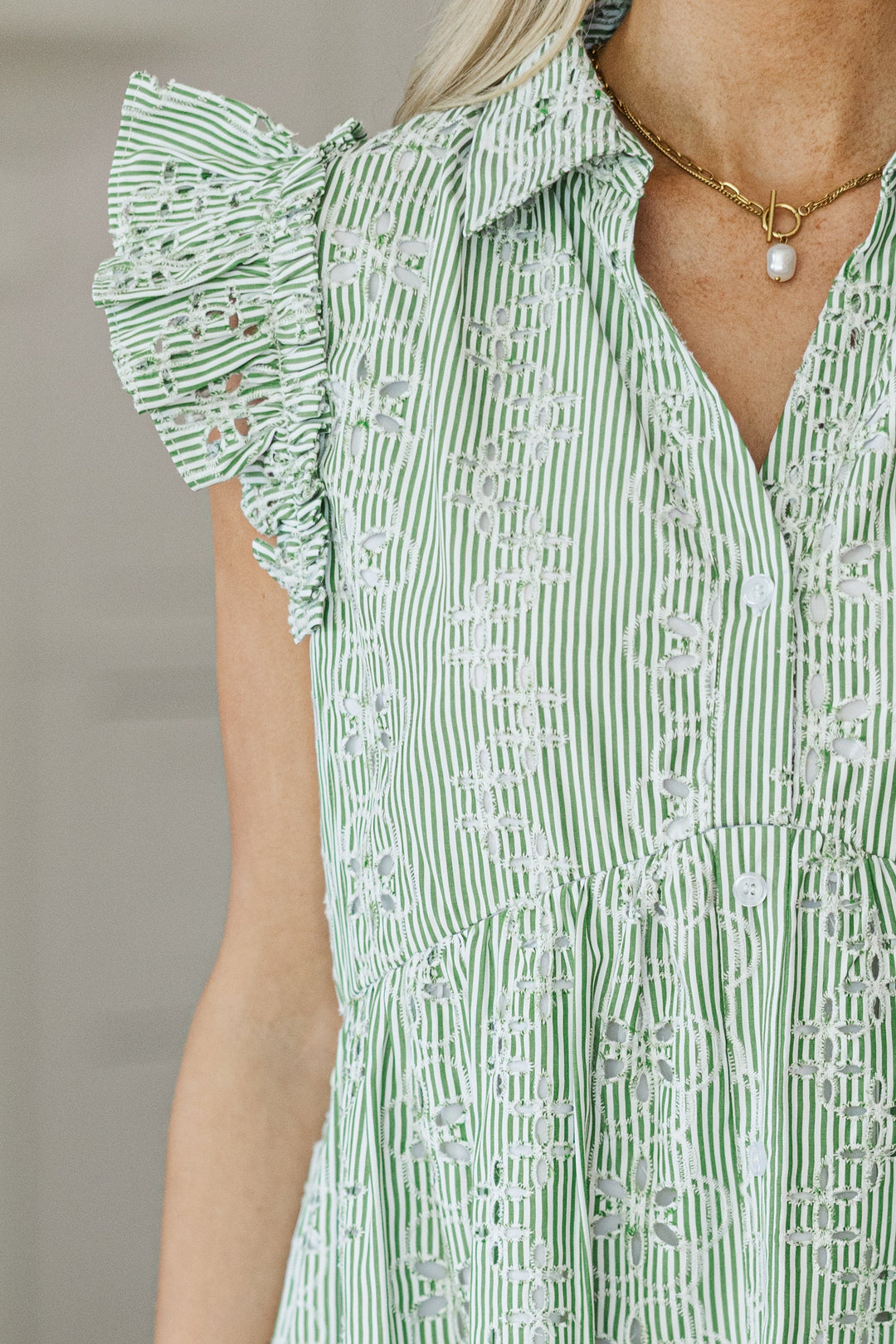 NURSING COLLECTION: Cradled In Comfort Olive Striped Dress