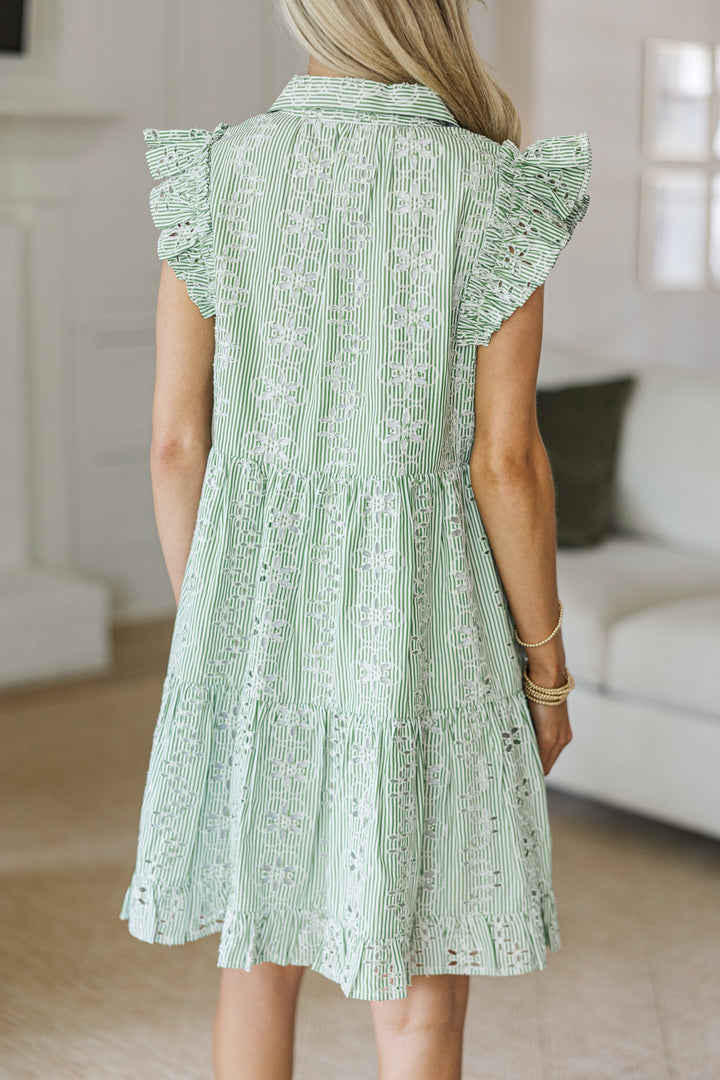 NURSING COLLECTION: Cradled In Comfort Olive Striped Dress