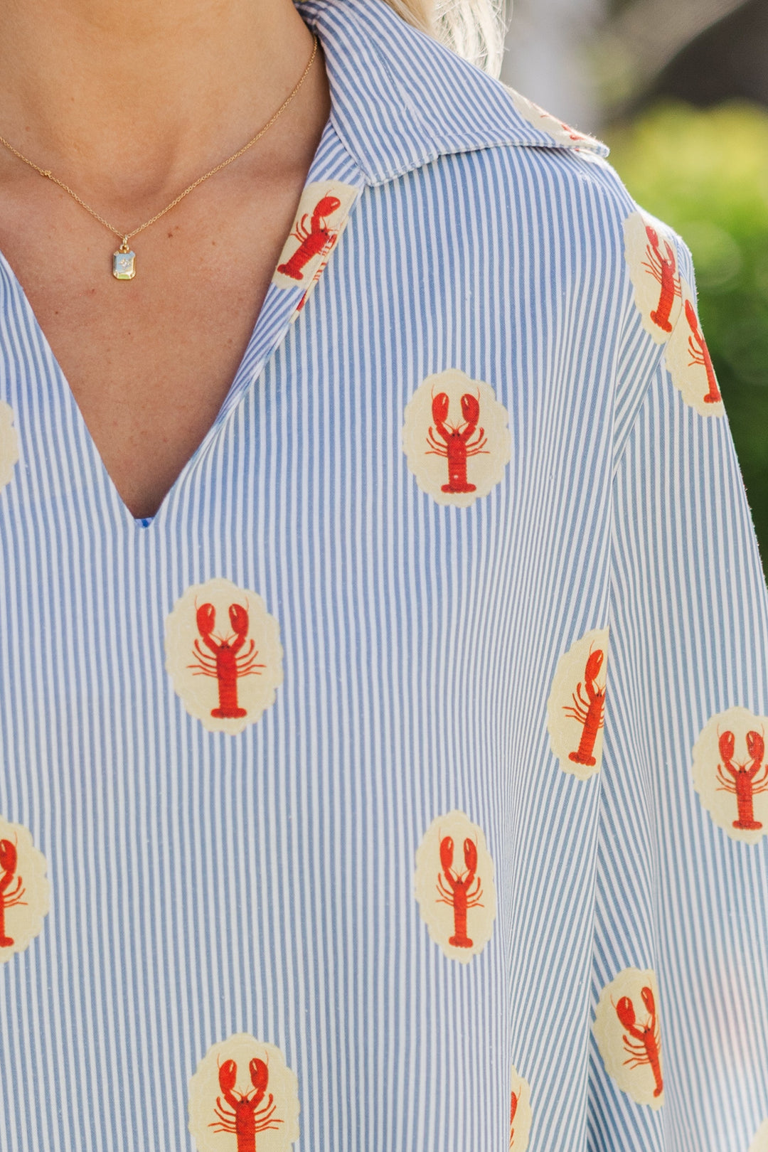 Ready For The Fun Blue Lobster Medallion Kaftan Cover Up