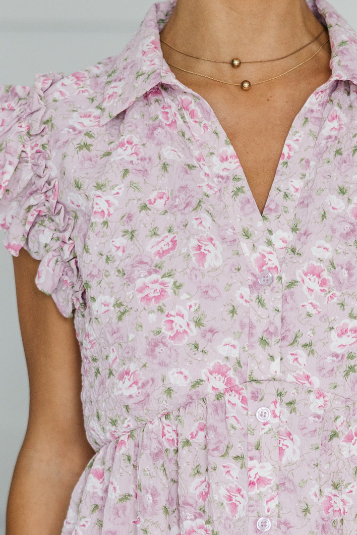 NURSING COLLECTION: Cradled In Comfort Mauve Floral Dress