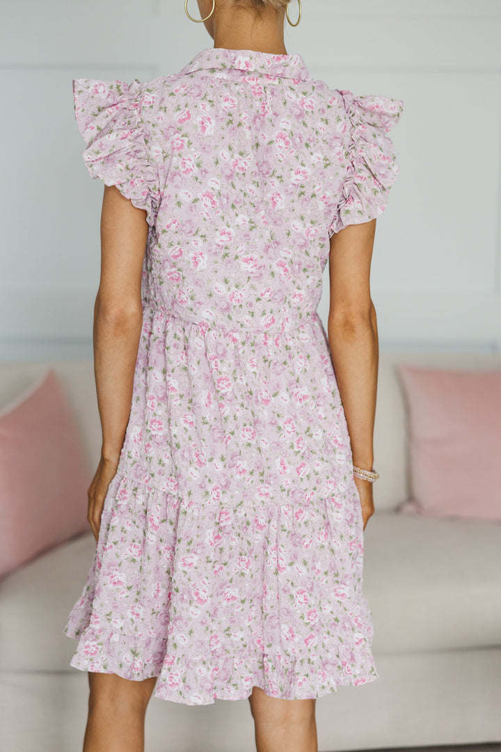 NURSING COLLECTION: Cradled In Comfort Mauve Floral Dress