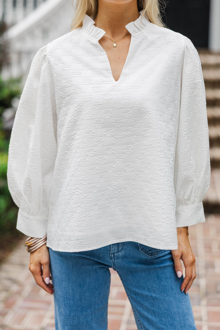 Believe What You See Cream Blouse