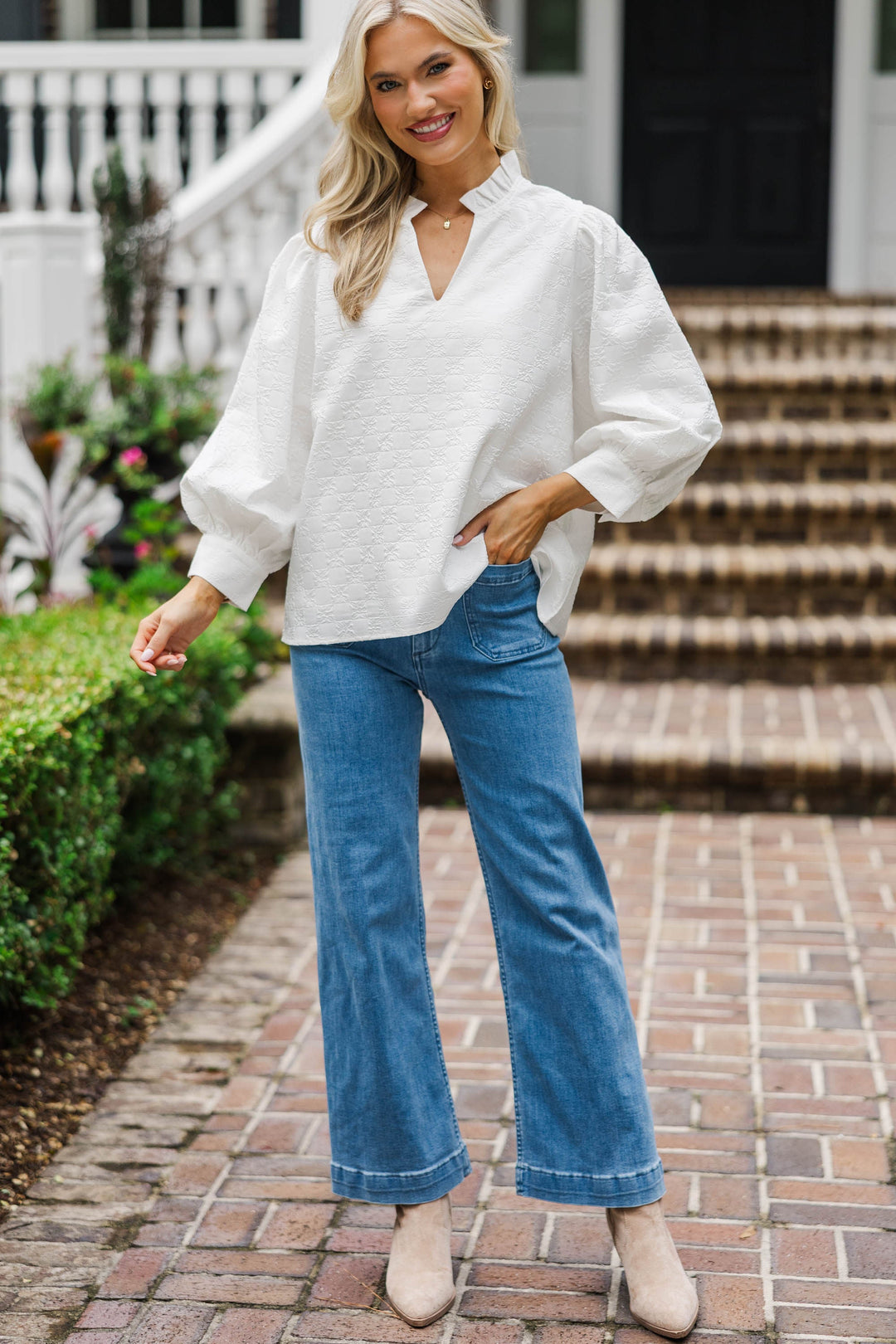 Believe What You See Cream Blouse