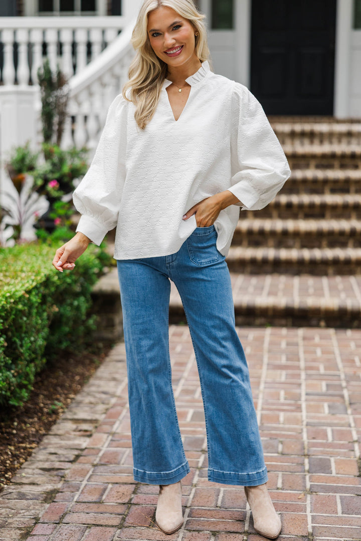 Believe What You See Cream Blouse