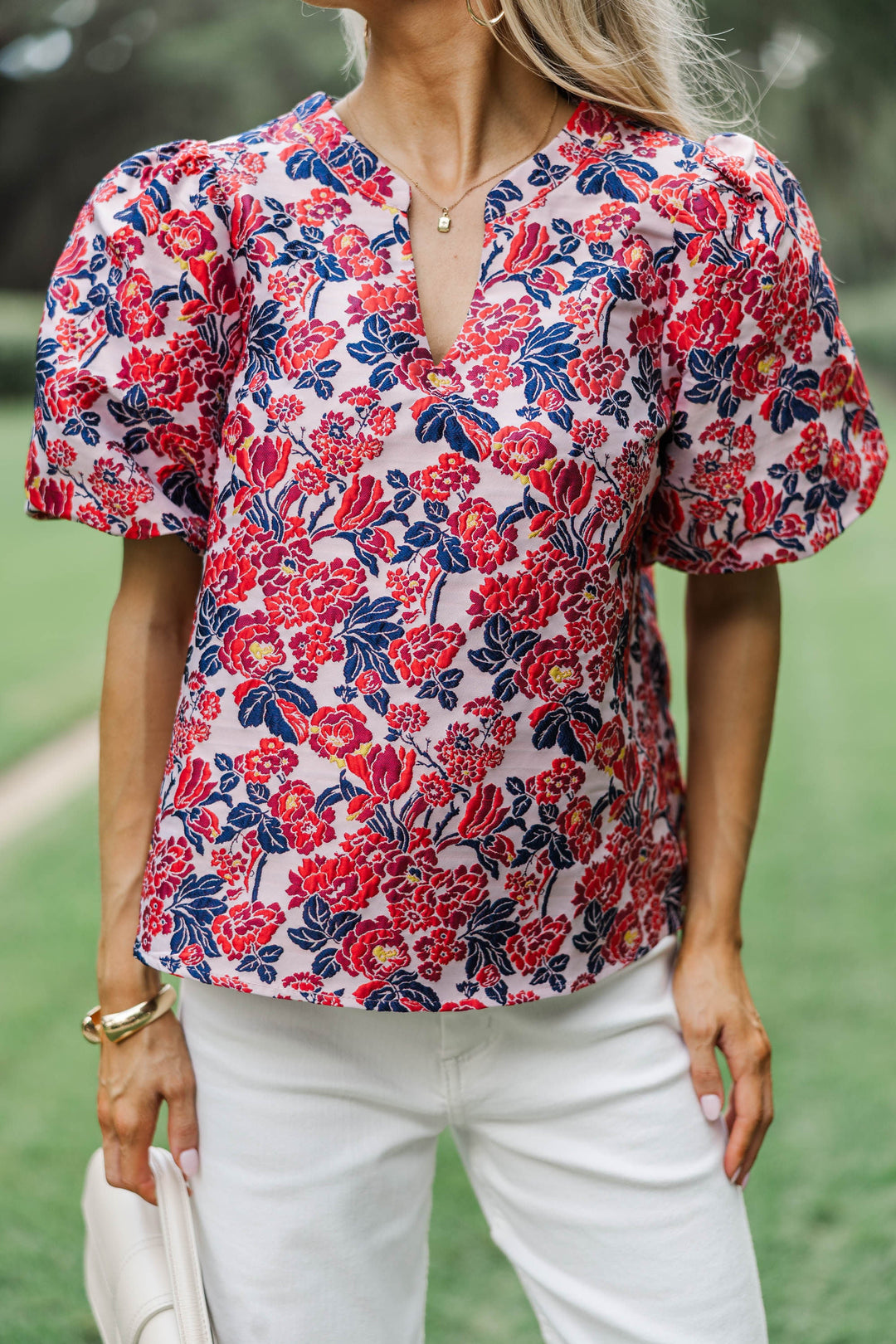 Looks Like You Love Me Red Floral Blouse