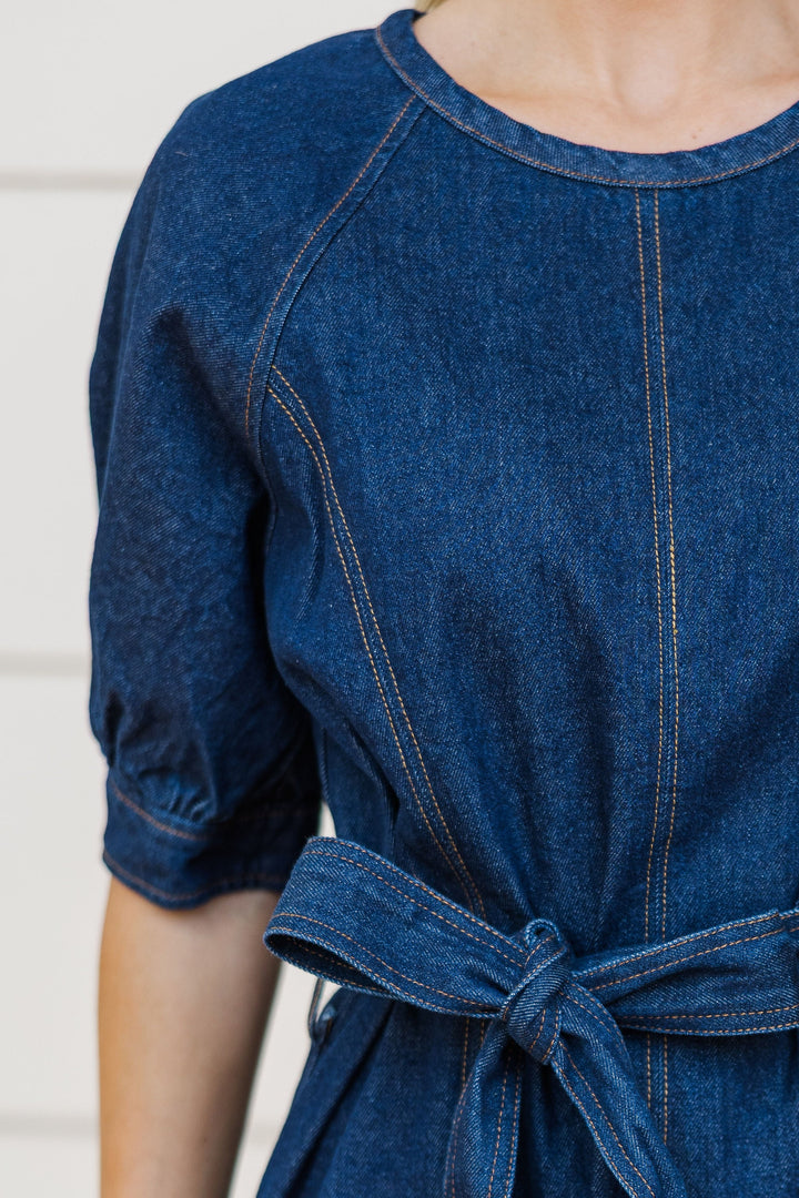 Moving Freely Blue Denim Dress