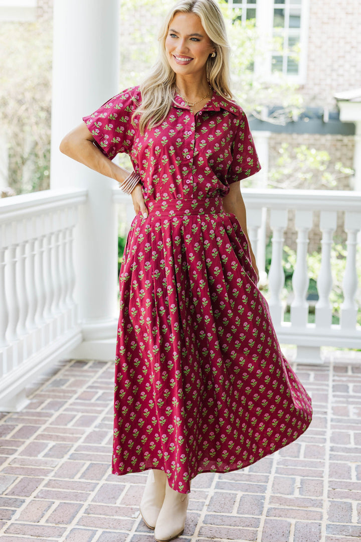 Harvest Hues Burgundy Medallion Blouse