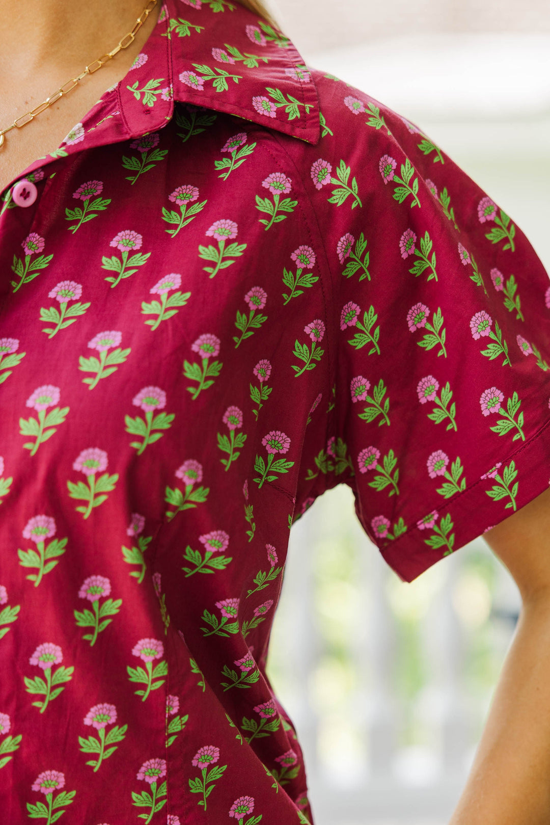 Harvest Hues Burgundy Medallion Blouse