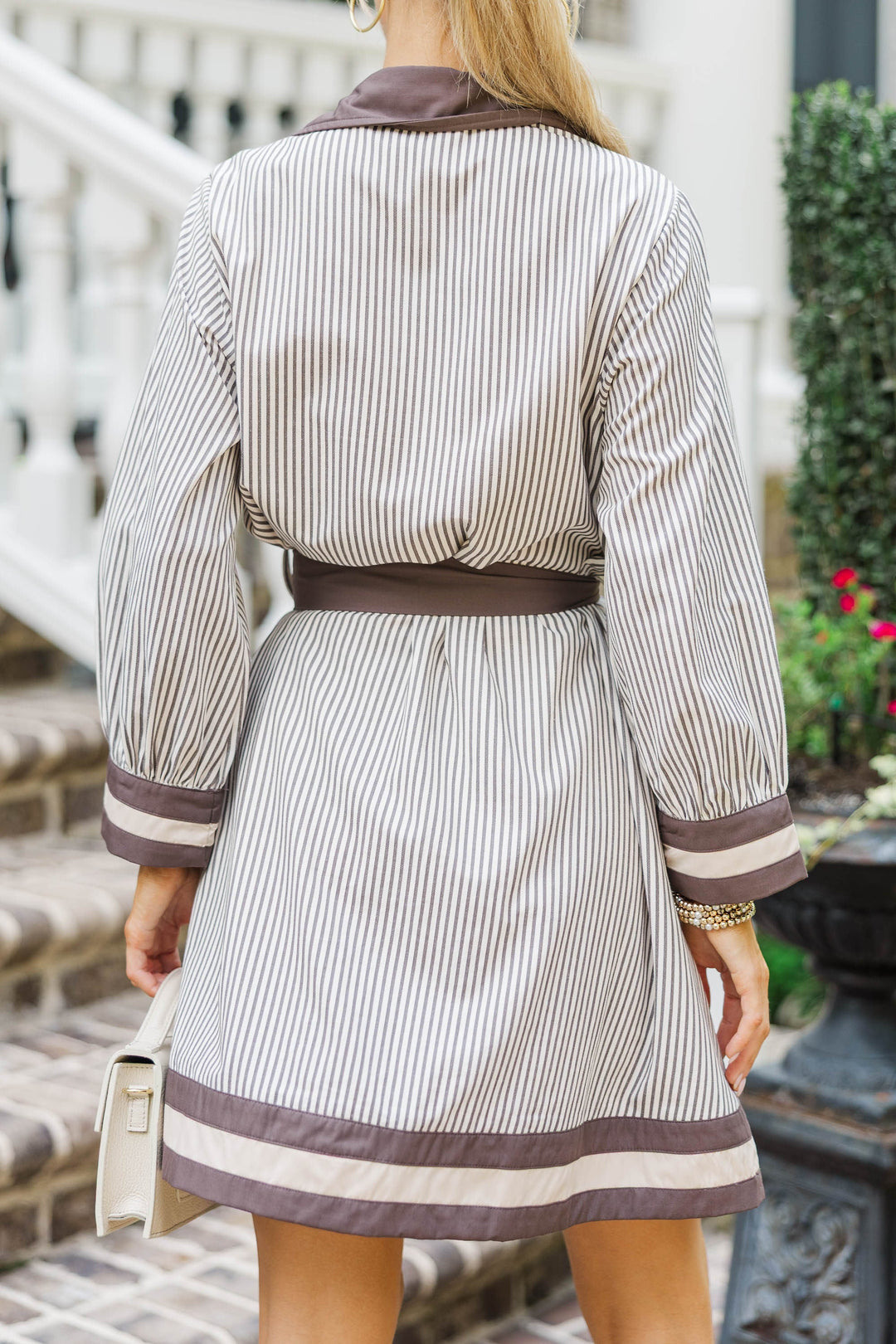 Golden Days Brown Striped Dress