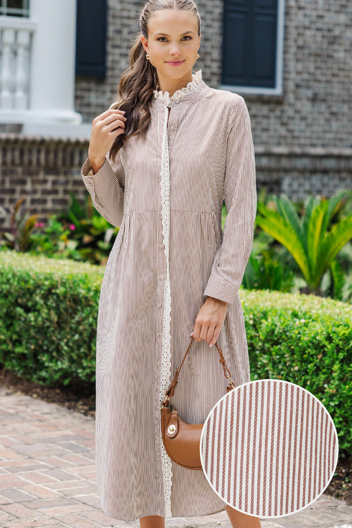 Sway With Me Brown Midi Dress